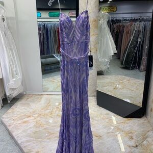 Stunning Purple Sequin Prom Dress